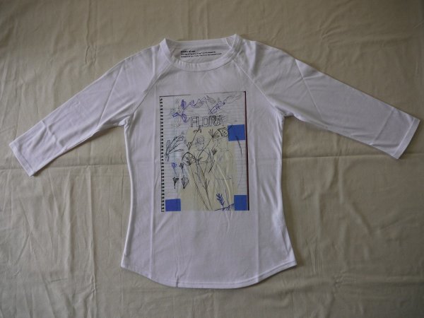 画像1: poetry of sex / SusanCianciolo ７分丈tee flowerB / white (1)